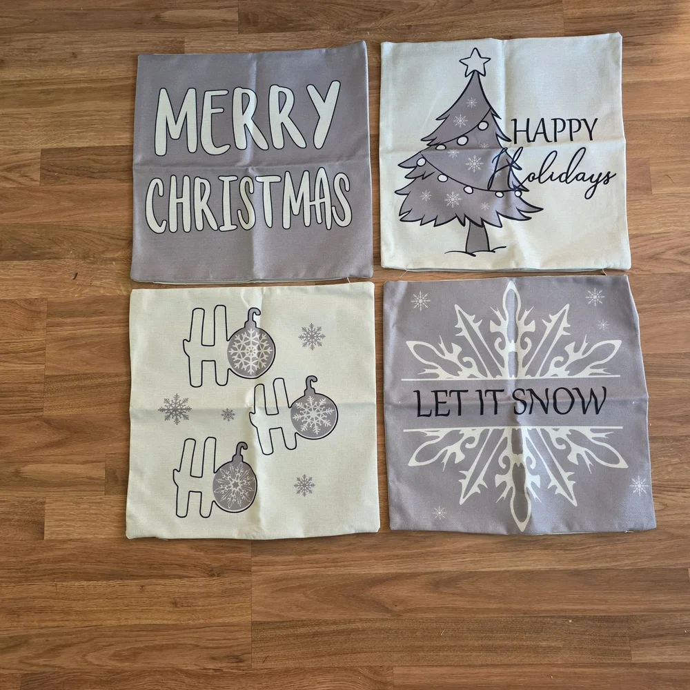 Festive Holiday Throw Pillow Covers Set
